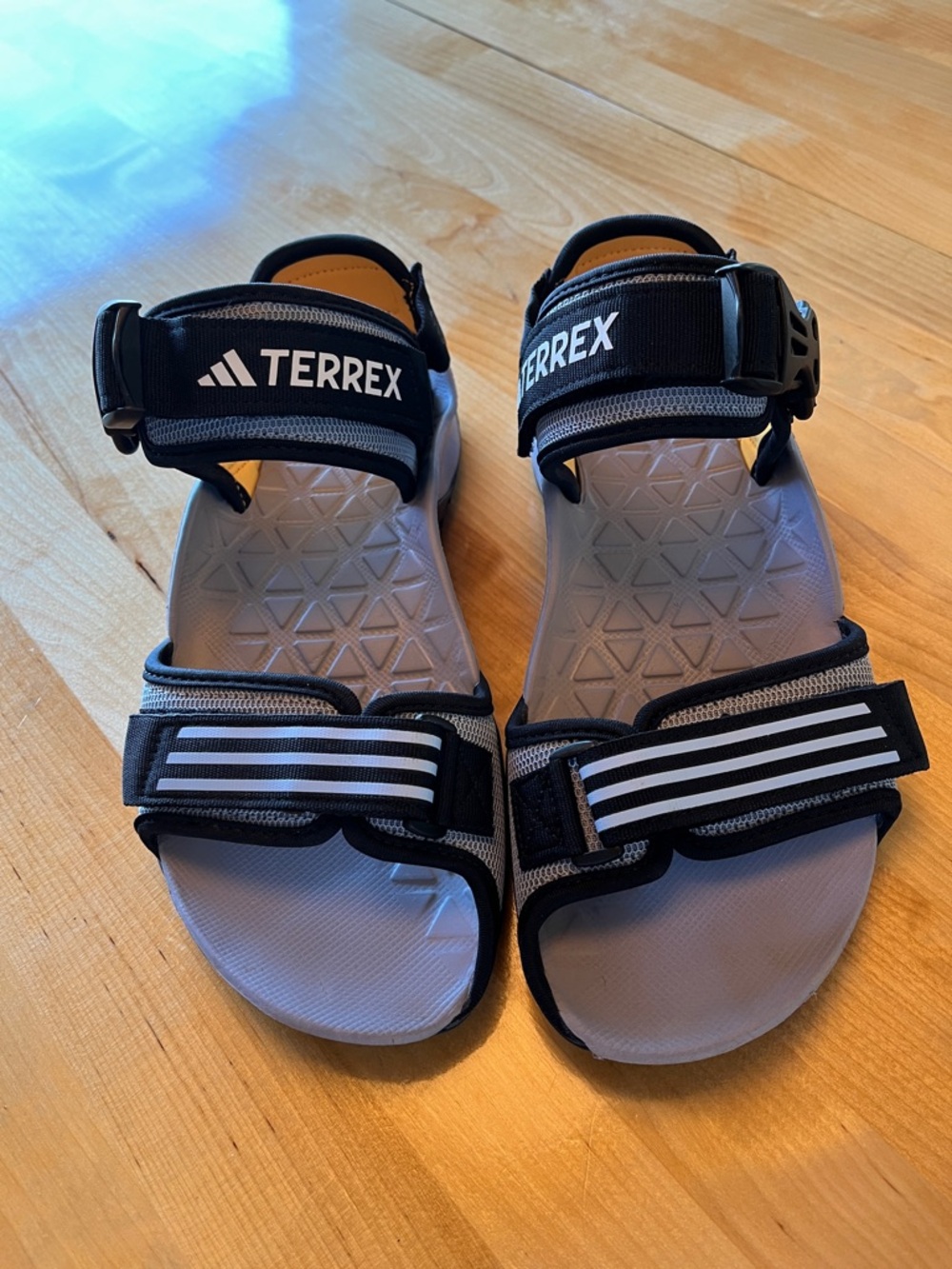 adidas Terrex Black and Gray Kids Adjustable Sandals